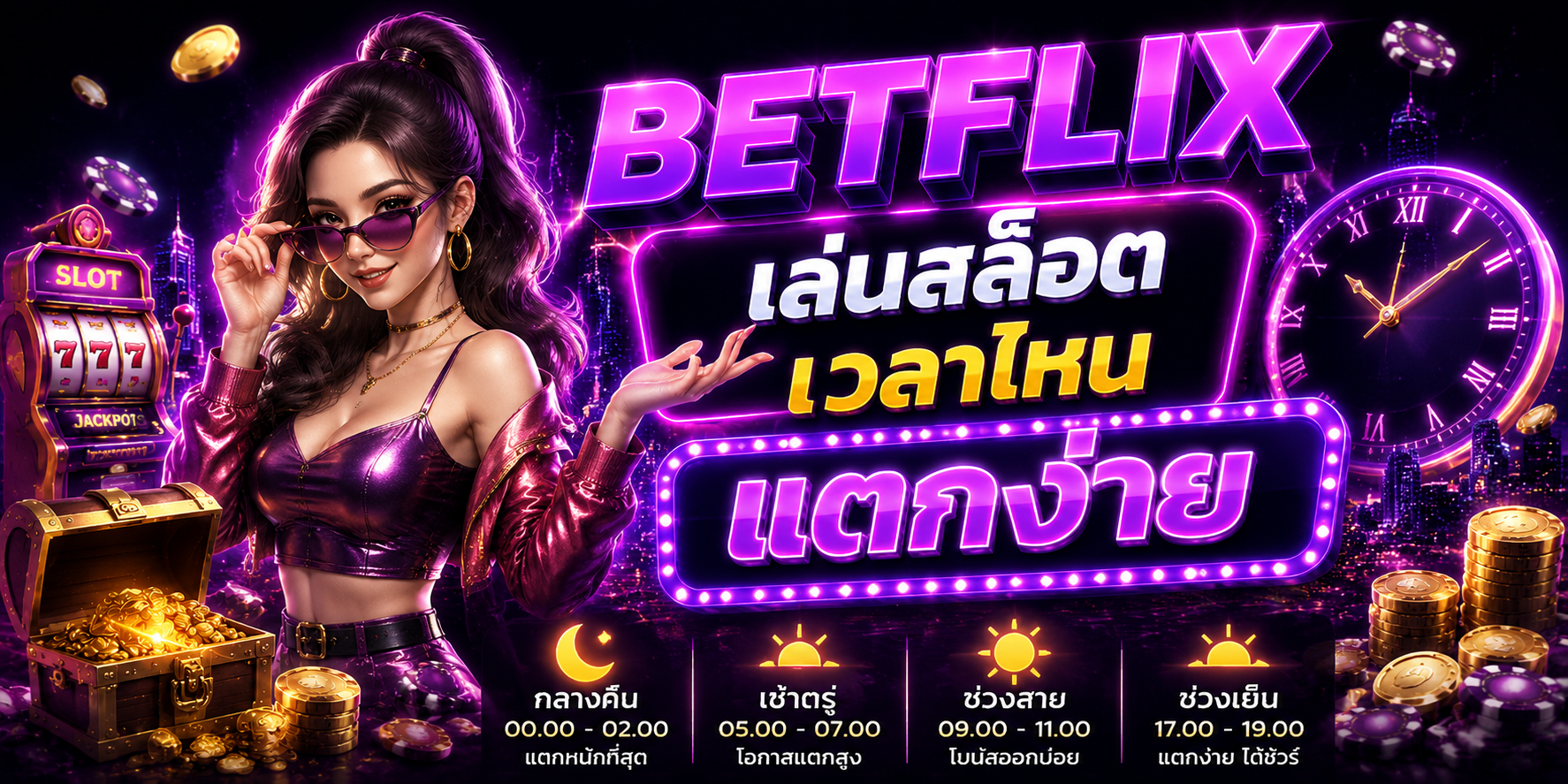 BETFLIX เล่นสล็อตเวลาไหนแตกง่าย