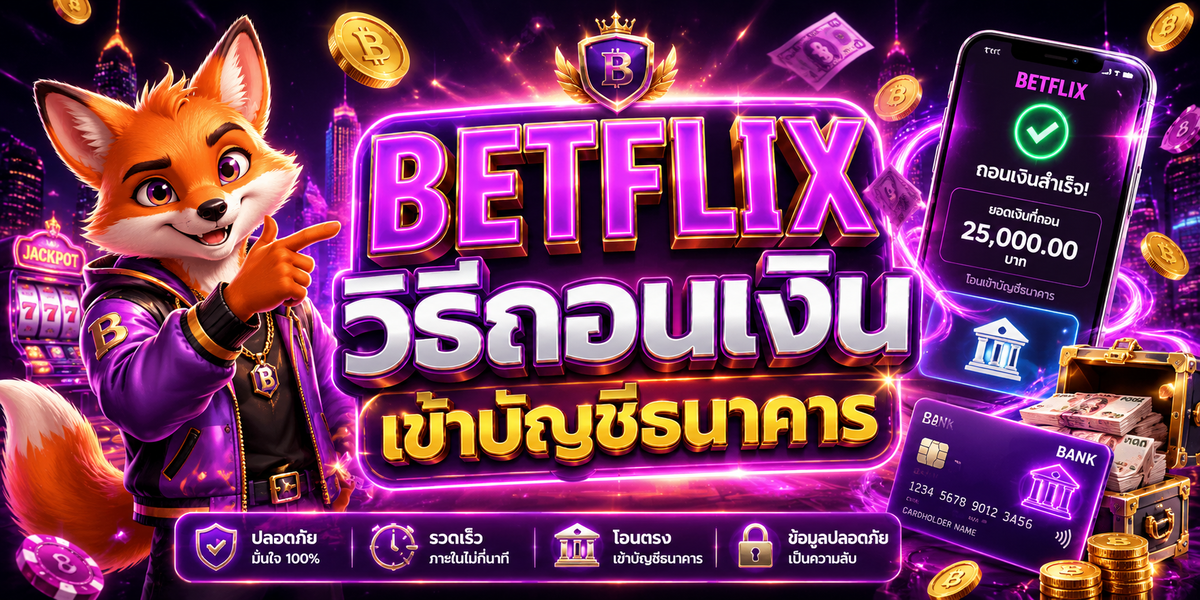 BETFLIX วิธีถอนเงินเข้าบัญชีธนาคาร